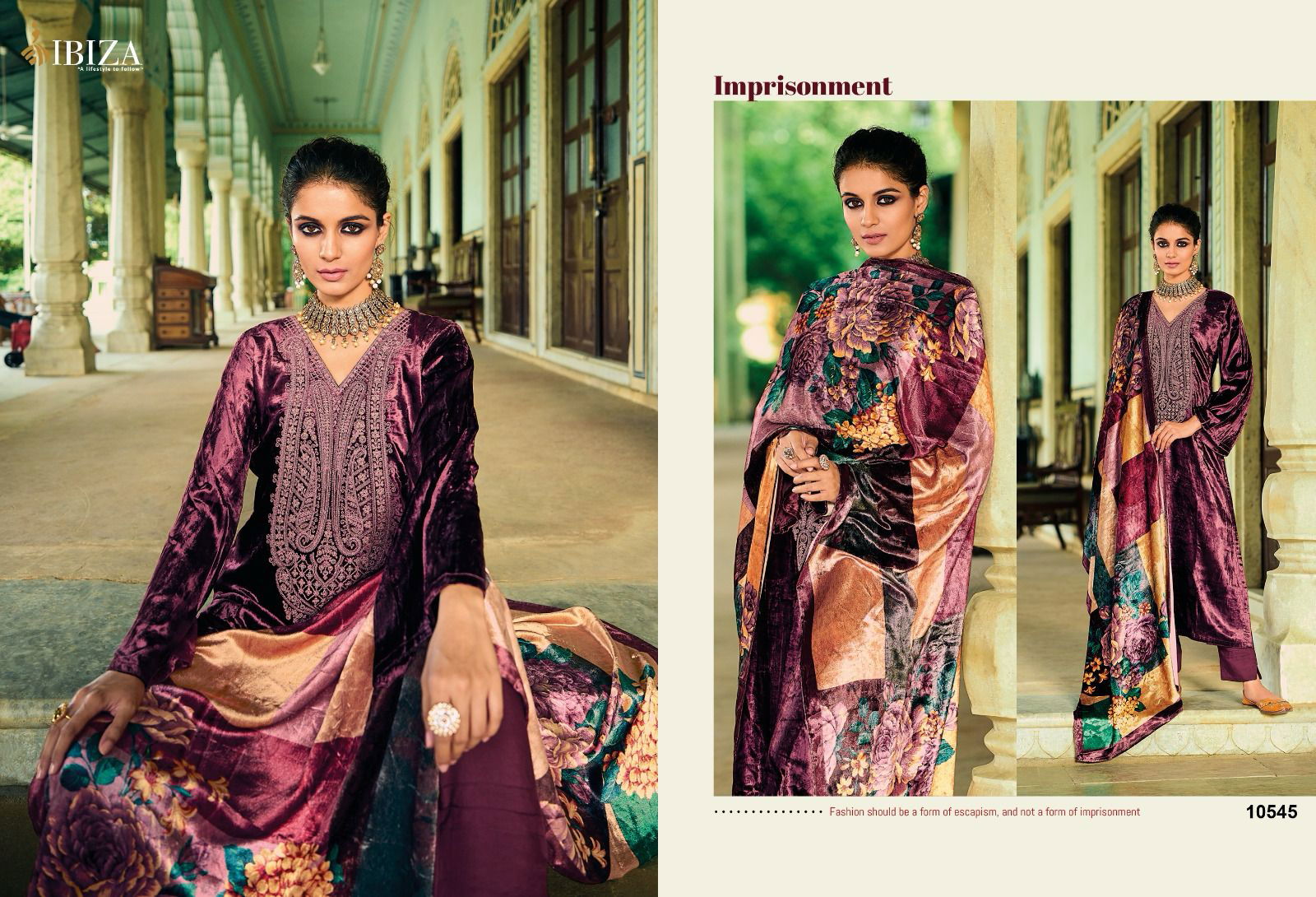 Khoobsurat By Ibiza Viscose Velvet Pashmina Dress Material Catalog
